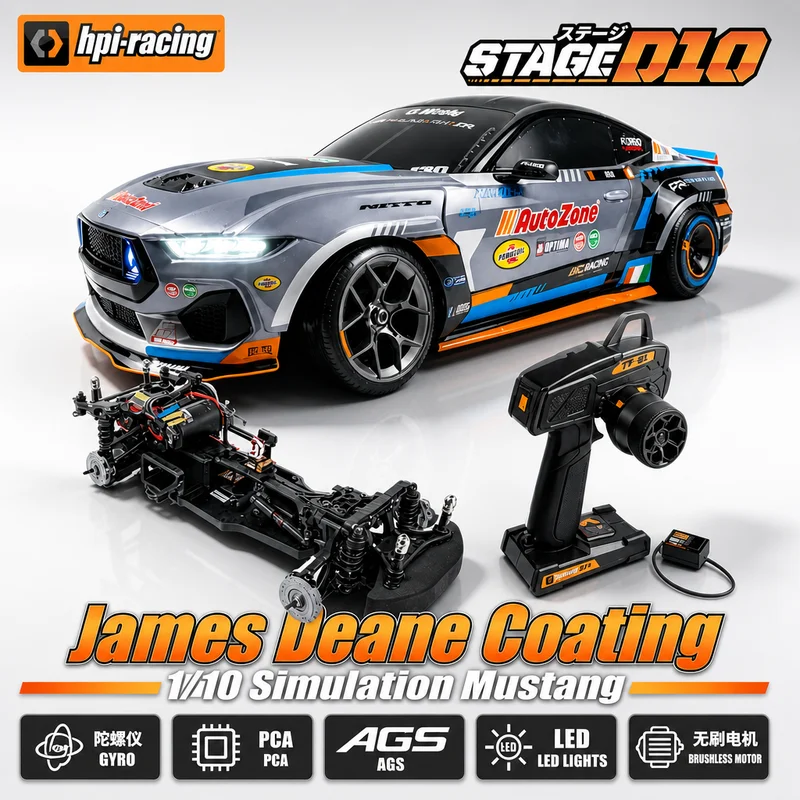 New 1/10 HPI Stage D10 JD Coating Remote Control High Speed Drift racing Car Simulation Ford Electric Brushless Model With Light