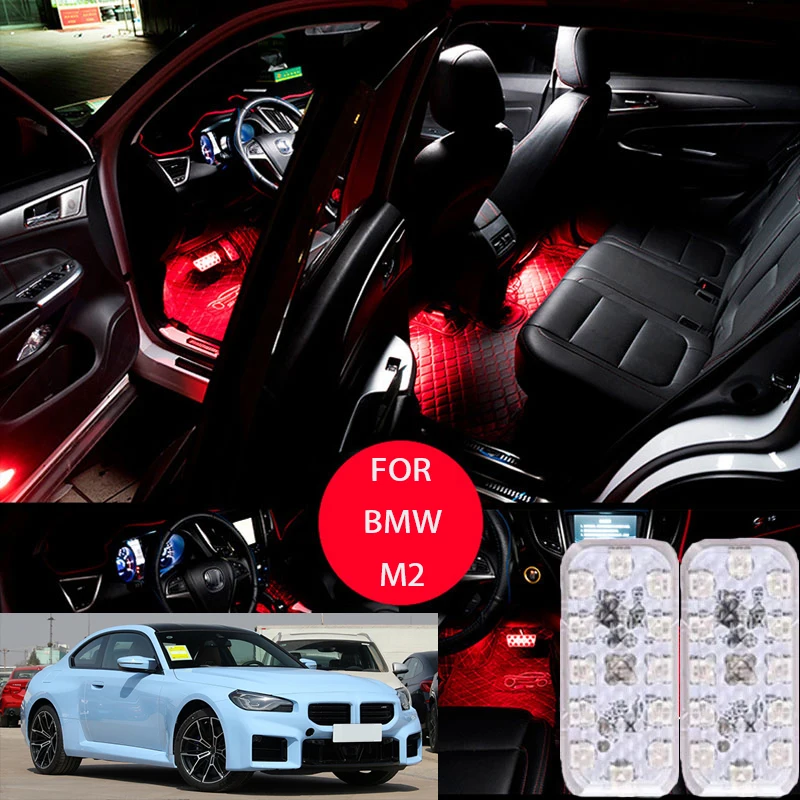 

FOR Bmw-m2 LED Car Interior Ambient Foot Light Atmosphere Decorative Lamps Party decoration lights Neon strips