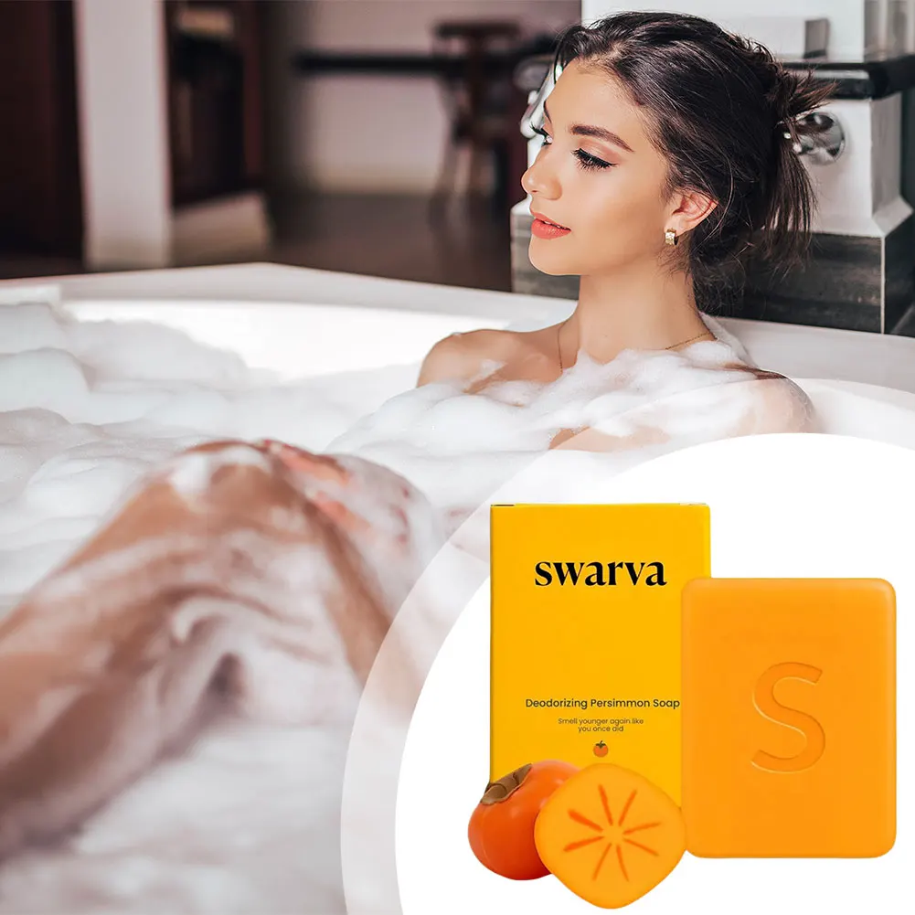 

Батончик для мыла хурмы для пожилых людей запах естественного бара для борьбы с запахом для мужчин для мужчин, очищающих дезодорирование мыла ручной работы