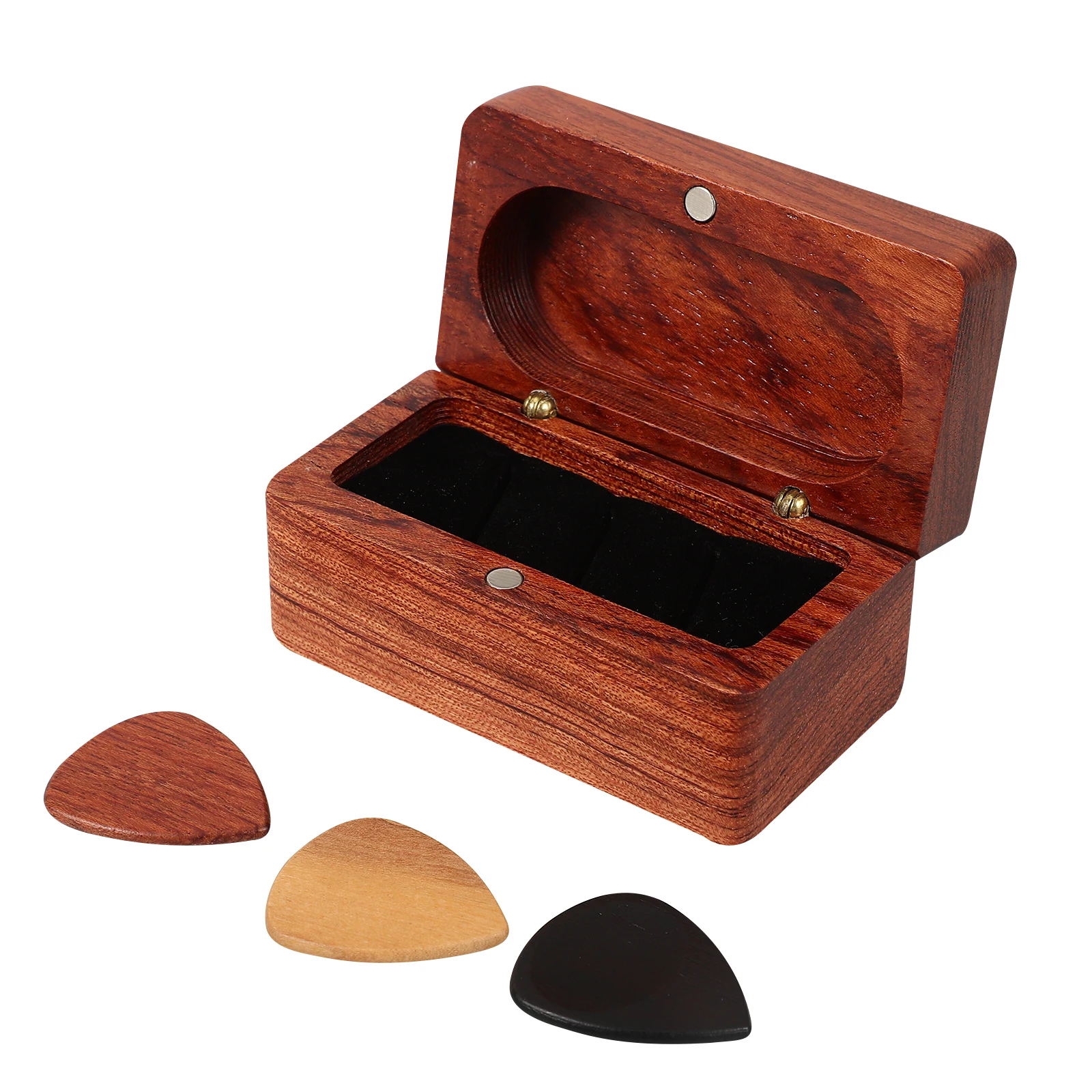 

1 Set Wooden Guitar Pick Storage Box Guitar Accessories Organizer Holder For Picks Acoustic Electric Guitars Gift Travel Use