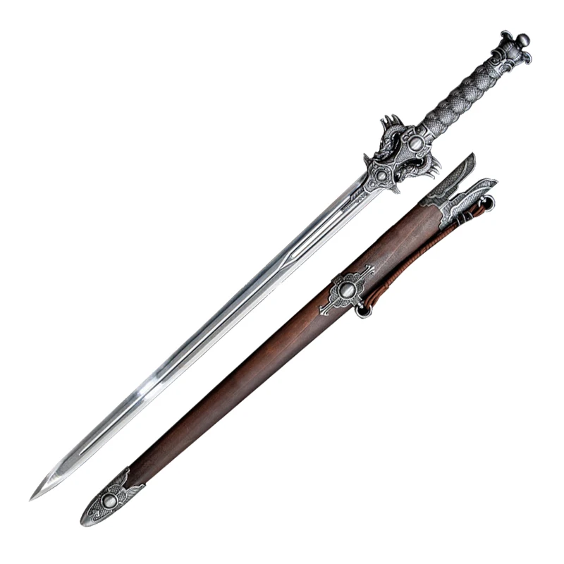 Chinese Demon Sword,Dragon Theme Props,Rosewood Sheath,Manganese Steel,Replica Cosplay Swords,Home Decoration Non Sharp