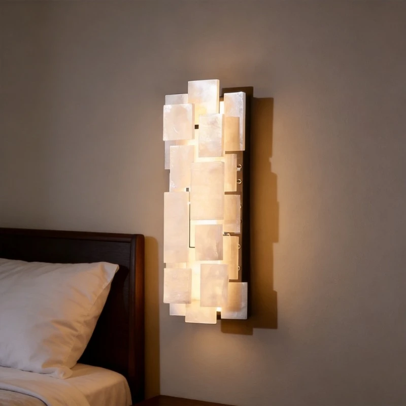 hotVilla minimalist natural marble crystal entryway hotel wall decorations can be luminous