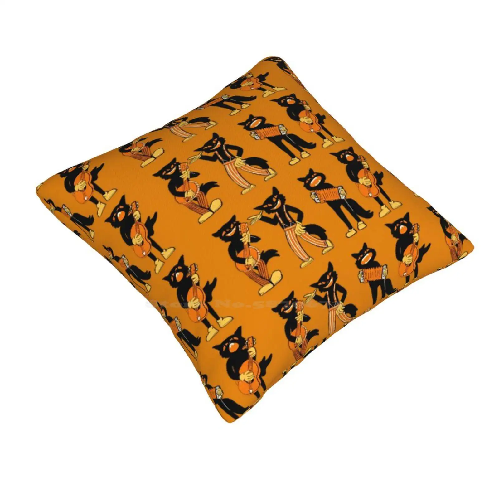 Vintage Style Halloween Cats Jazz Home Sofa Car Waist Throw Pillowcase Vintage Halloween Black Cat Orange Cute Spooky Jazz