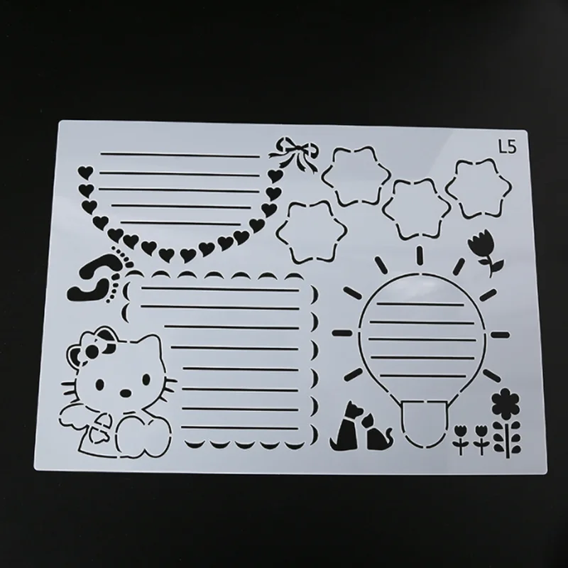 1pc Cartoon Hand copy Stencil DIY Layering Wall Scrapbook Coloring Embossing Album Decor Paper Card Painting Template Reusable