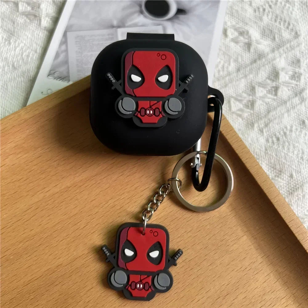 New Cartoon Silicone Soft Case for BASEUS Encok WM01 / WM01 Plus / WM02 / WM02 Plus  Protector Cover Earphone Bags with Keyring