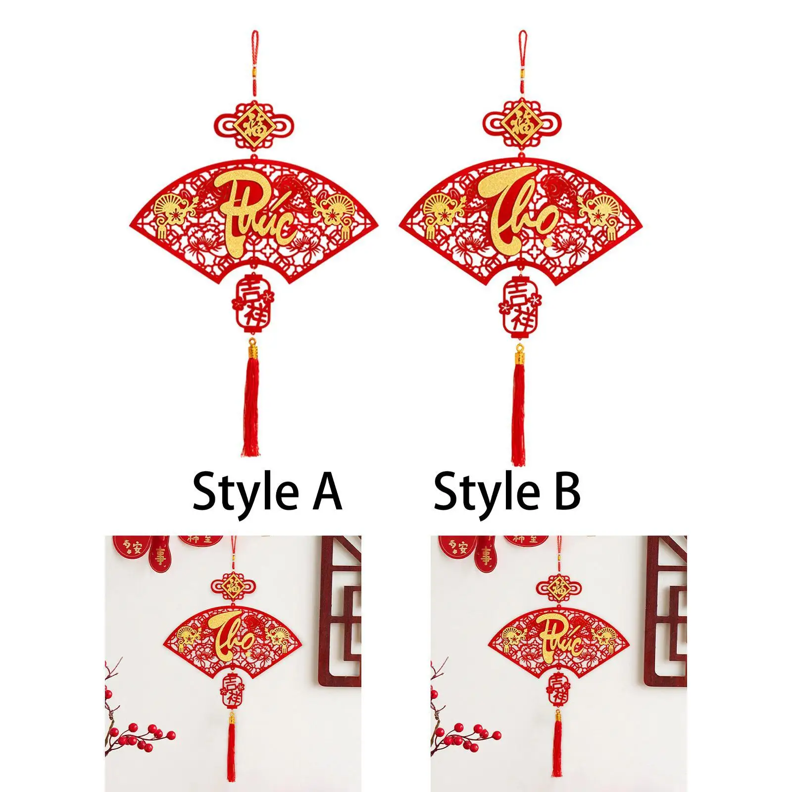 New Year Decoration Vietnamese Character Ornament for Bedroom Party Window