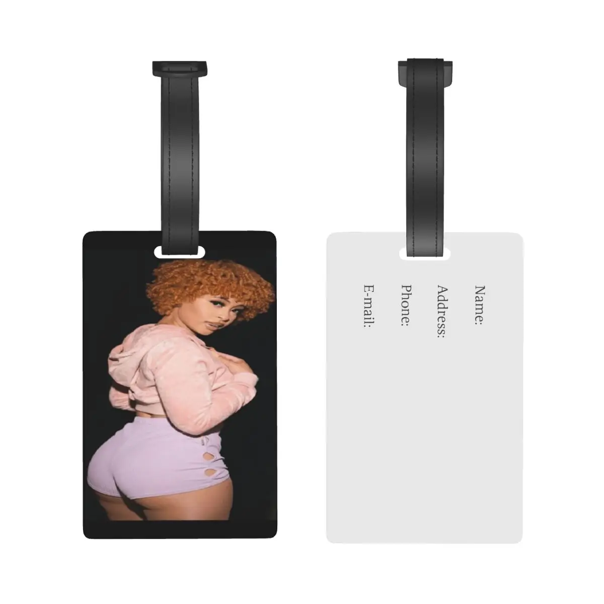 Funny Ice Spice Luggage Tags Suitcase Accessories Travel PVC Fashion Baggage Boarding Tag Portable Label Holder ID Name Address