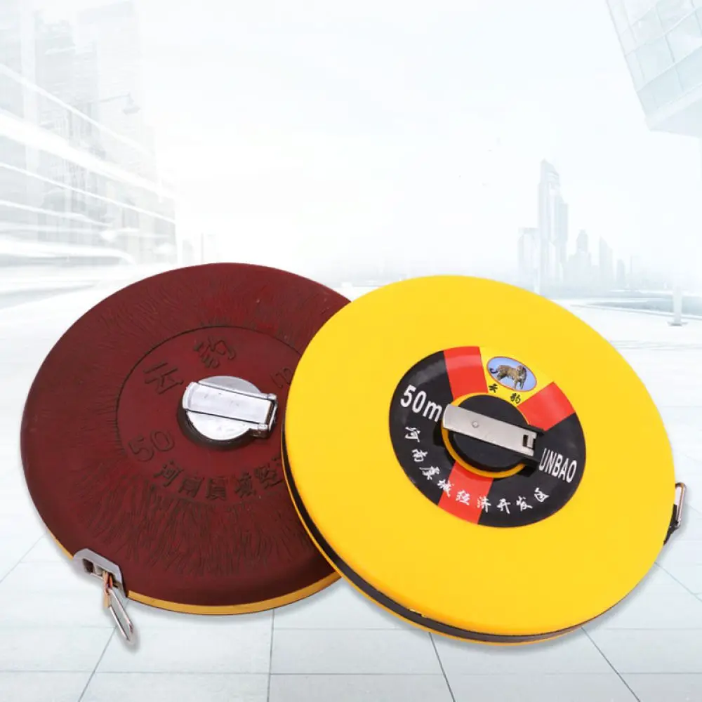 High Precision Fiberglass Measuring Tape Metric Ruler Hand Crank Retractable System Engineering Site Gardening Measuring Tool