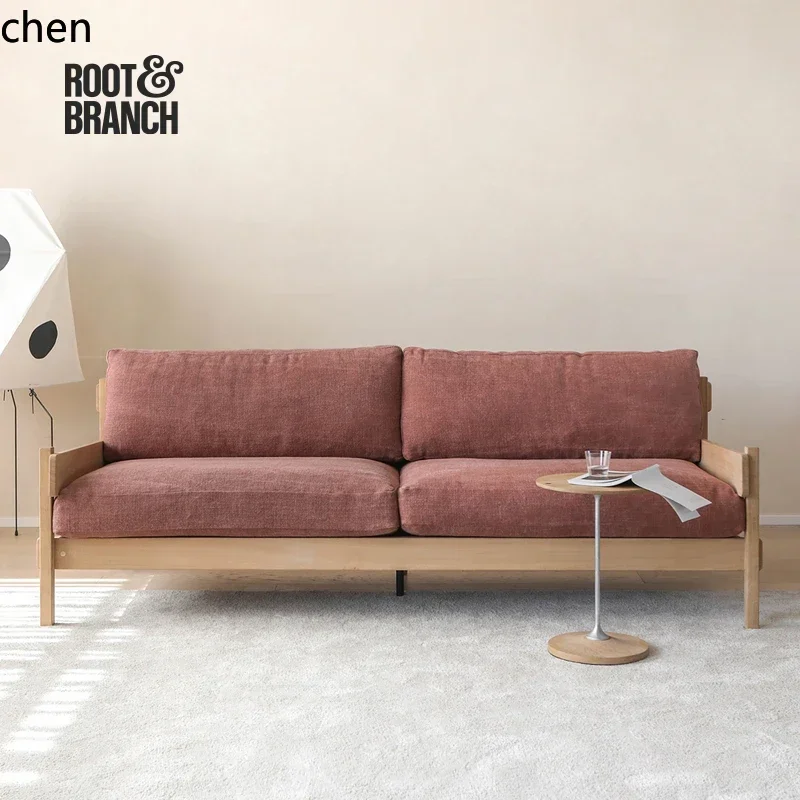 HT Modern Art Oak Fabric Single Triple Sofa Pink