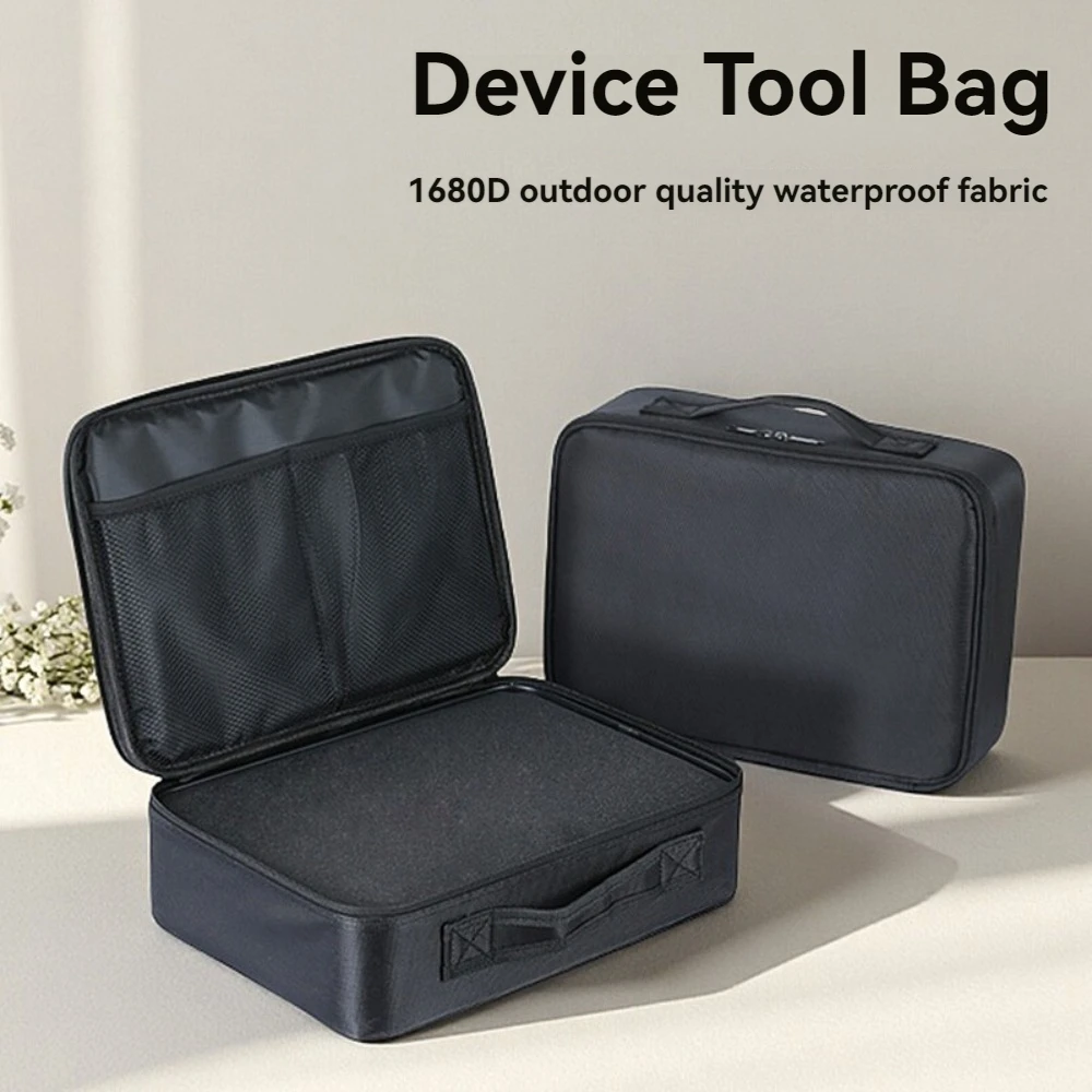 1680D Oxford Cloth Tool Box Hard Shell with Pre Cut Sponge for Instruments Equipment Camera Lens Meters