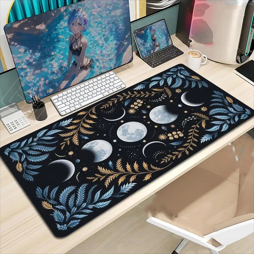 

Коврик для мыши Moon and Floral XXL Большой коврик для компьютерной мыши Коврик для клавиатуры Коврик для мыши Мягкий офисный коврик Настольный коврик Настольный коврик для мыши