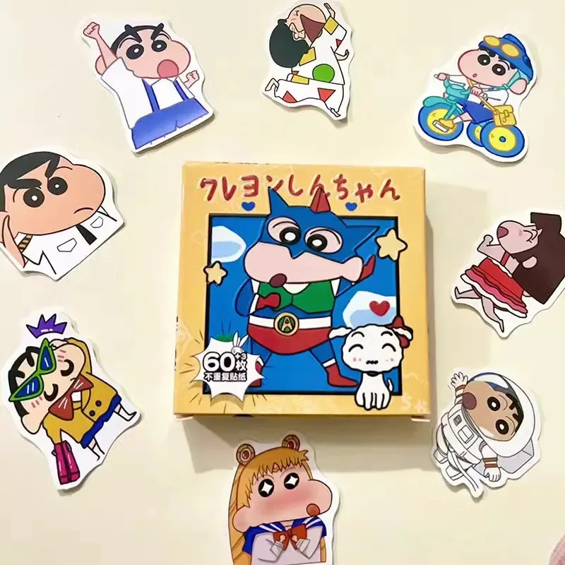 Crayon Shin-Chan Cute Cartoon Stickers Kawaii Periphery Toy Adorkable Notebook Trunk Hand Account Decorate Lovely Holiday Gifts