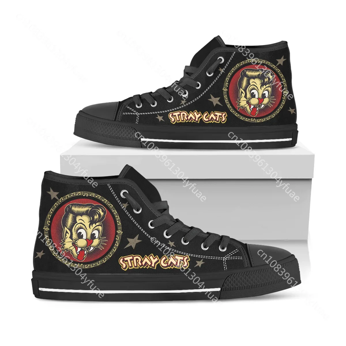 STRAY CATS High Top Sneakers Mens Womens Teenager Casual Shoes Canvas Running Shoes Cosplay Breathable Lightweight shoe