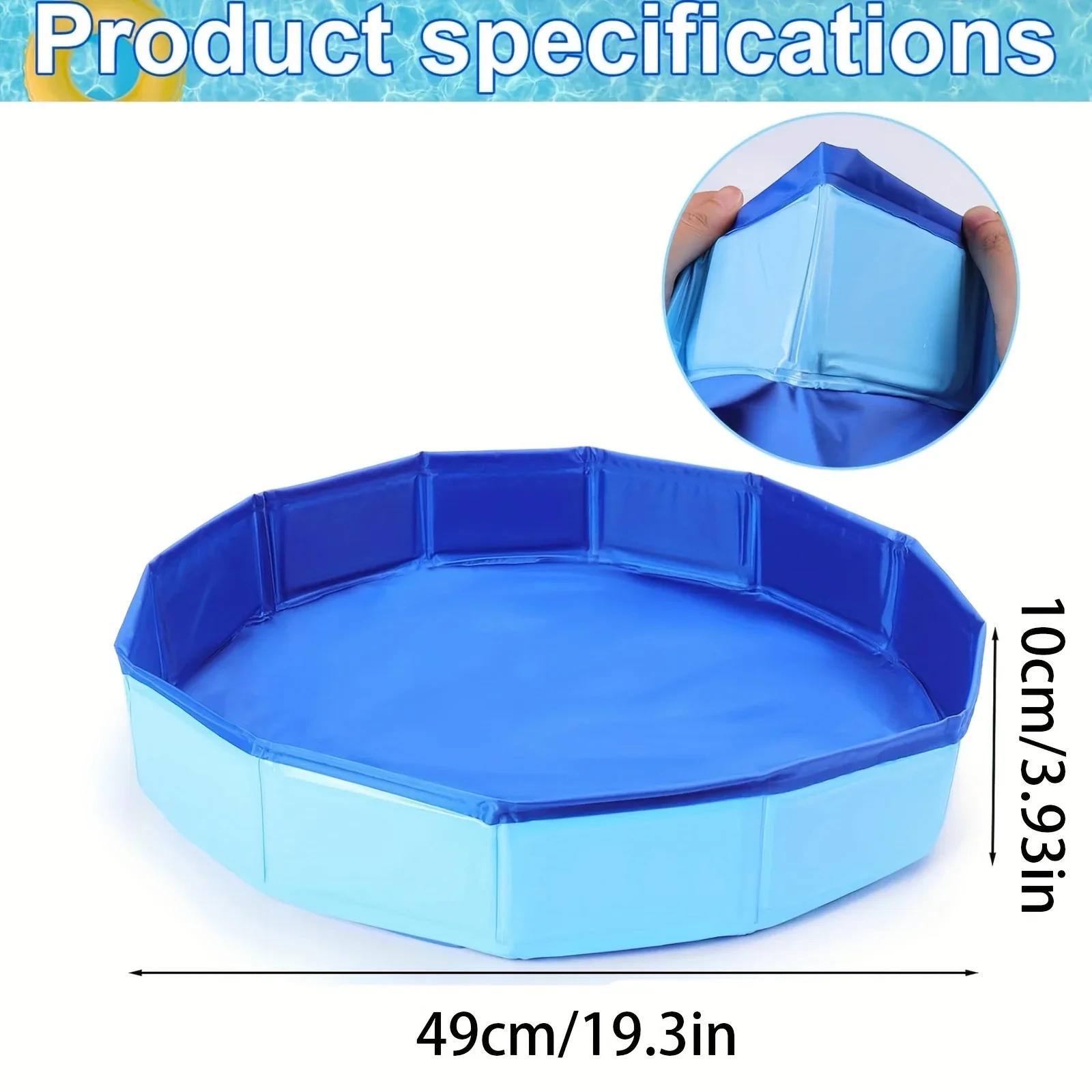 D2 PVC Pet Pool Dog Bath Portable Folding Foot Cat Bath Bucket Suitable Swimming Pool Entrance Multi-Component Essential Pool