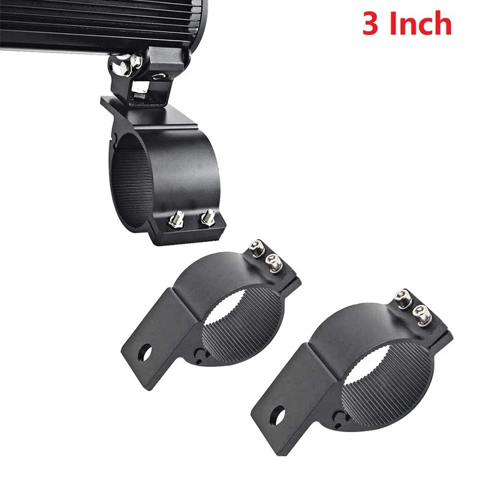 2X 3 Inch 76-81mm Bull Bar Roll Cage Mount Bracket Clamps LED Work Light Bar Holder for SUV ATV Truck Motorcycle Boat