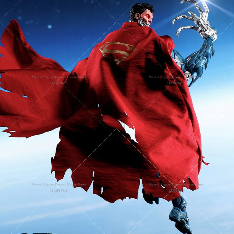 1/12 Scale Male Clothes Accessories DC Mechanical Superman Hank Supervillain Red Battle Cloak For 7-inch Action Figure Soldier