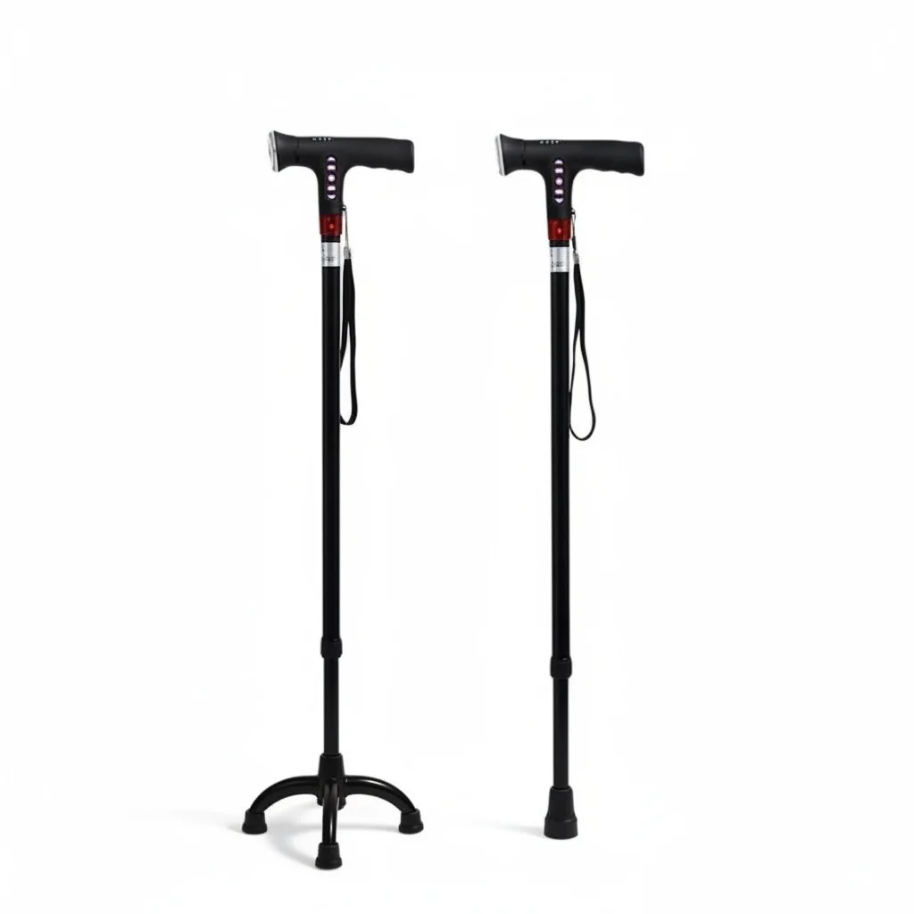 

Elderly Walker, Aluminum Alloy 4 Leg Crutch, Rehabilitation Walker, 15.7 x 74-97, Folding Walking Aid, Mobility Aid for Seniors