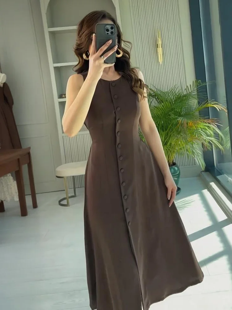 HH الصيف الإناث الصلبة أكمام عادية سليم مكتب ميدي فستان المرأة موضة جديدة واحدة الصدر الدانتيل تزيين فستان الحفلات