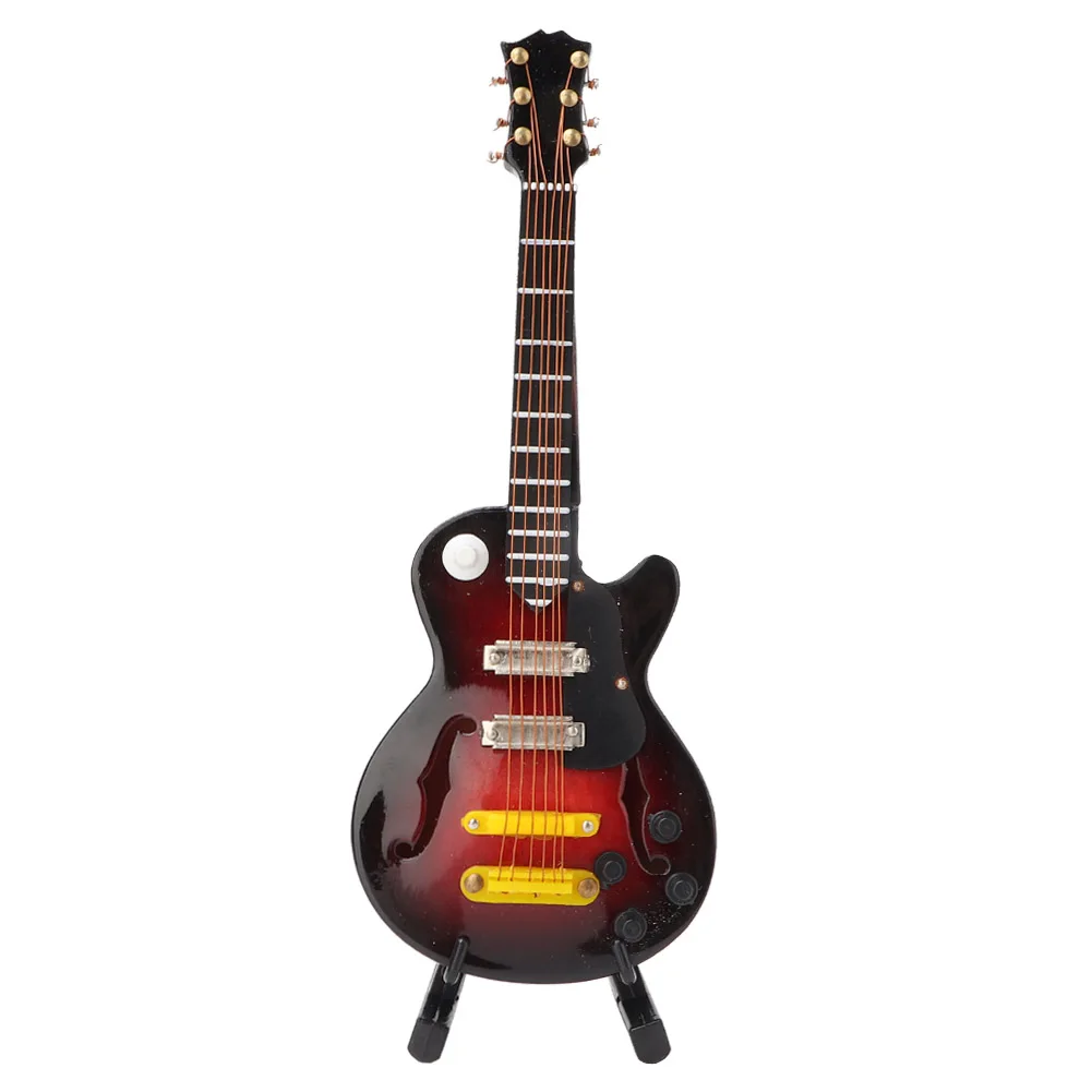 14cm Miniature Tilia Handicraft Guitar Mold Electric Guitar Instrument Model With Gift Package