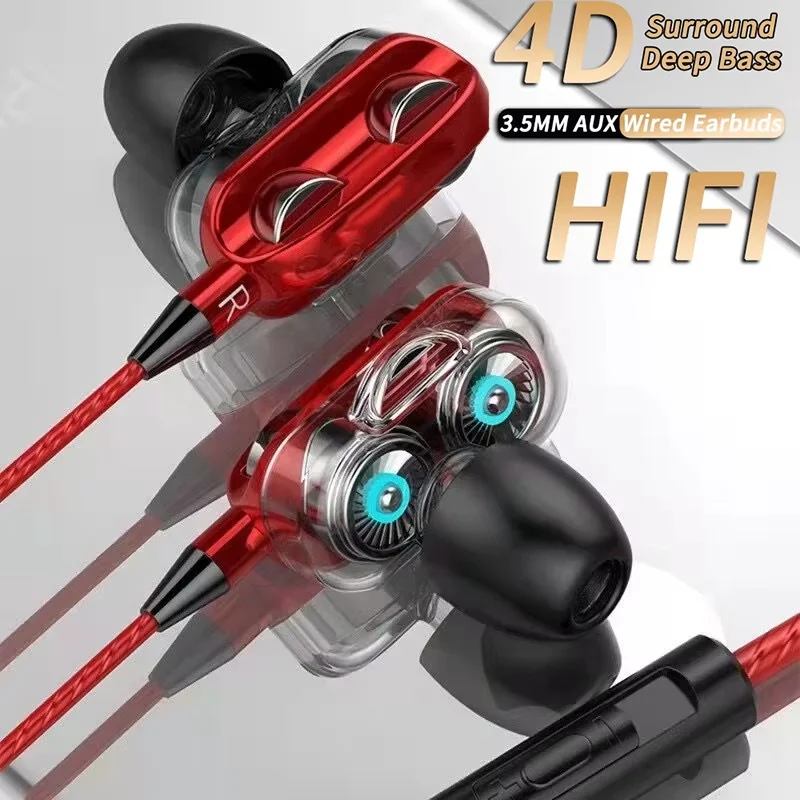 Running Gaming Audio Accessories 3.5mm In Ear Stereo Headset Noise Canceling Design For iPhone Xiaomi Huawei Heavy Bass Sound