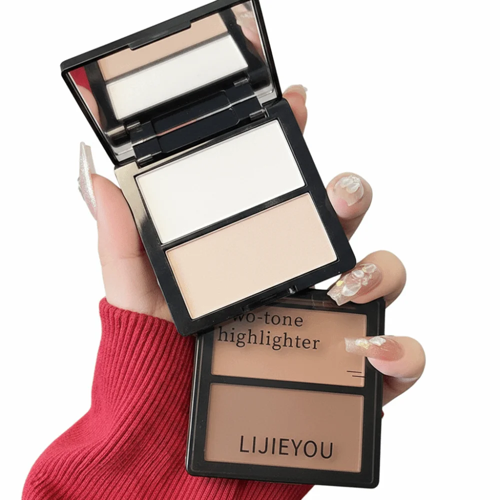 Double-color High-shine Contour Palette Reduce High Cheekbones Deepen Eye Matte Highlighter Brightening Enhancement Eye Contour