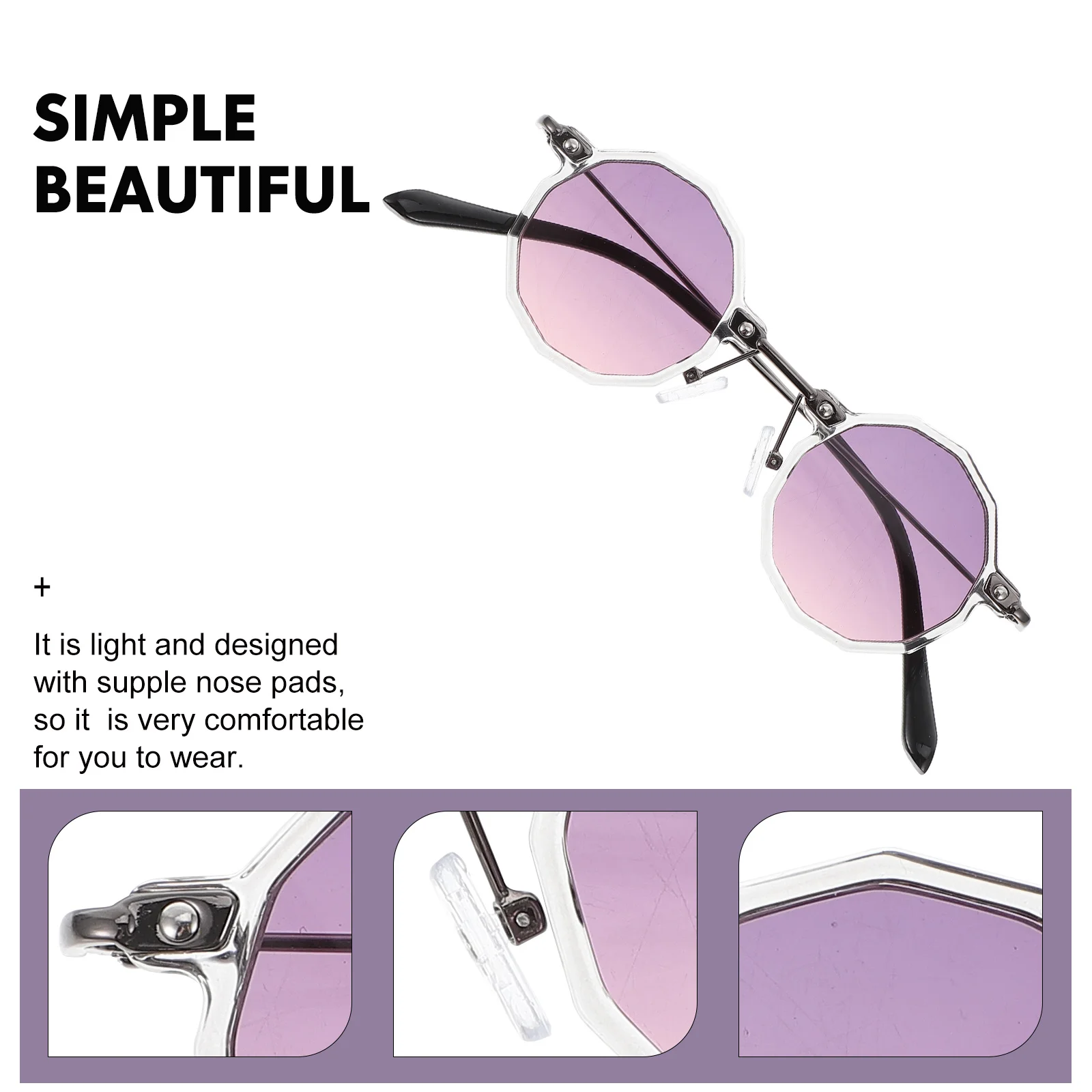 

Round Sunglasses Women Eyeglasses Beach Party Vintage Metal Lace Decorate Fashion Photo Props Summer Practical