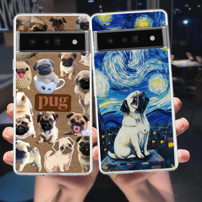 حافظة لهاتف جوجل بيكسل 9 8 7 برو 8A 7A 6A 6 Pro XL 5 4 5A 4A 3A 5G غطاء شفاف من البولي يوريثان الناعم على شكل حيوان أسود الصلصال عن قرب