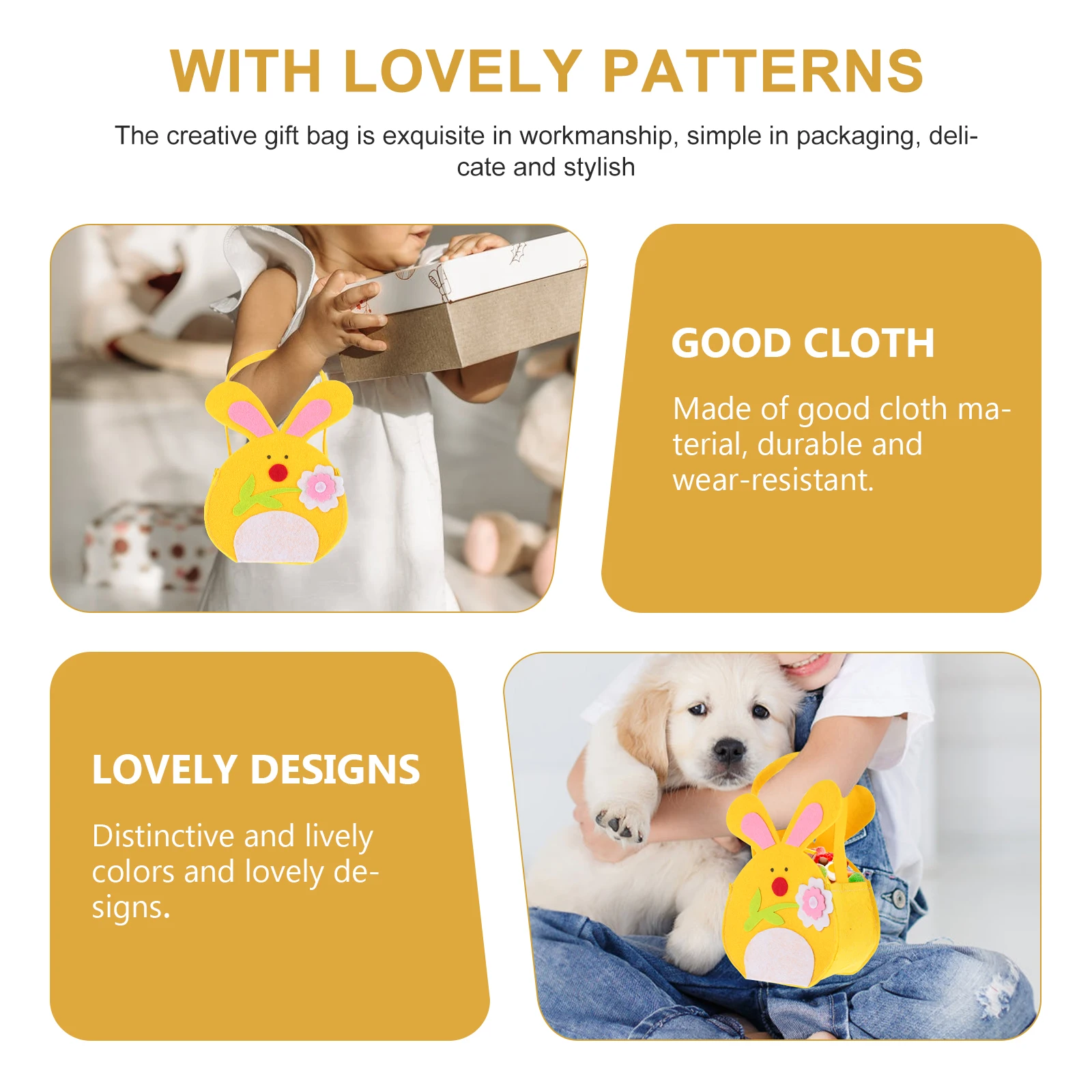 

Easter Gift Bags with Handle Exquisite Workmanship Colorful Creative for Candy Chocolate Storage Packaging Easter Candy Box