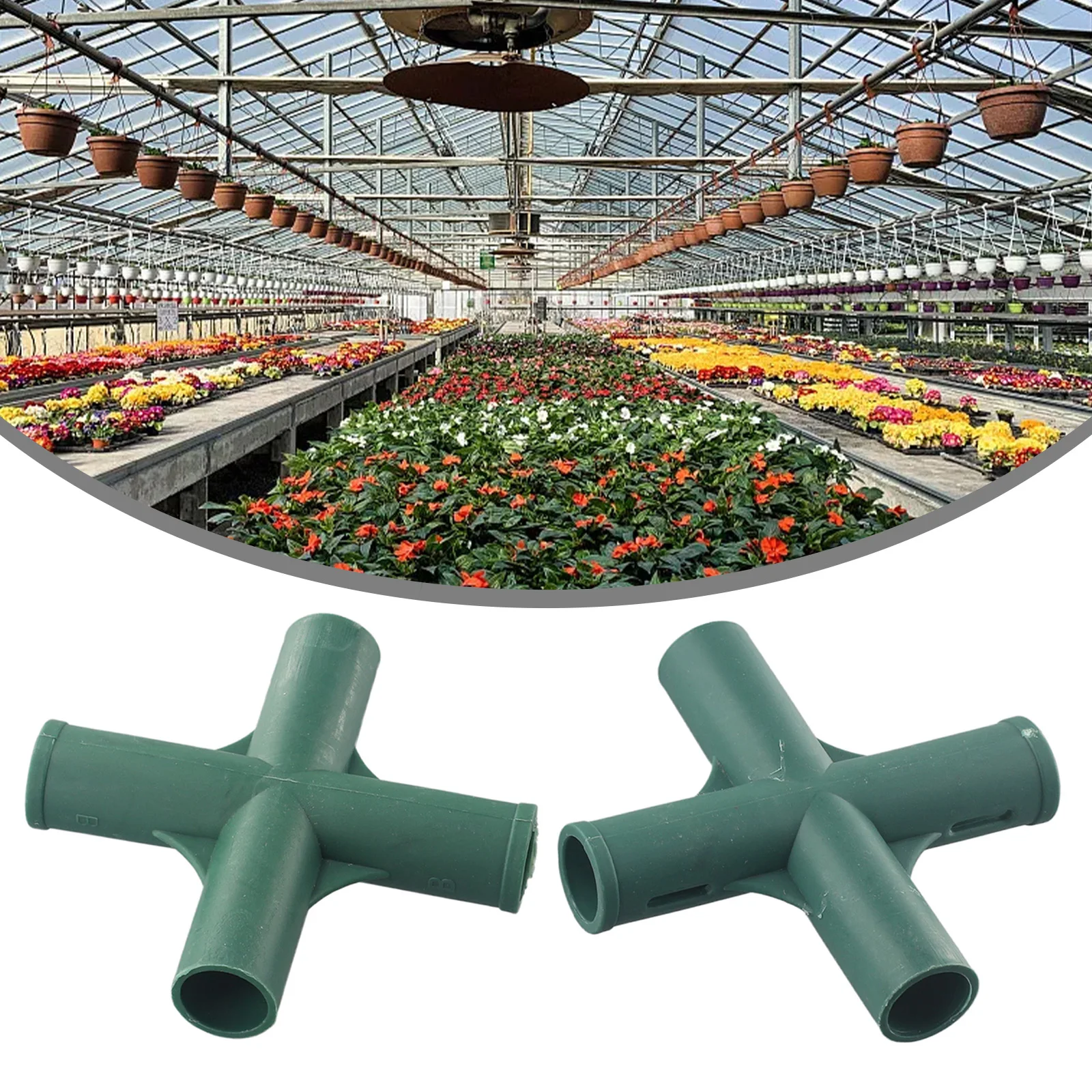 8pcs Greenhouse Frame Connectors For Flower Stands Greenhouse Bracket Gardening Building Fittings Fit Most Plant Support Poles