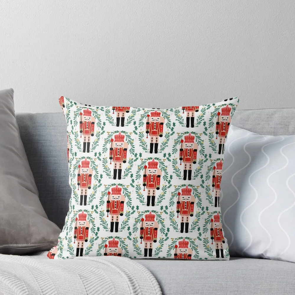 The Nutcracker - Red and Green by Andrea Lauren Throw Pillow Room decorating items Pillowcases Bed Cushions pillow