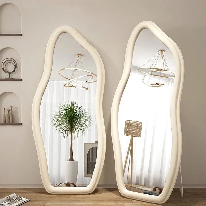 Full mirror cloud floor mirror clothing store mirror wall hanging cream style home bedroom living room advanced full-length