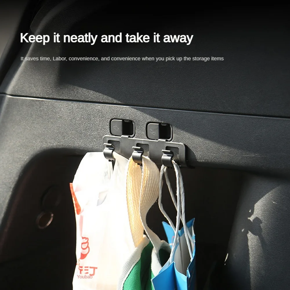 Rear Trunk Hook for Tesla Model Y 2024 Button Buckle Hanging Storage Holder Clip Luggage Bag Umbrella Hanger MY Car Accessories