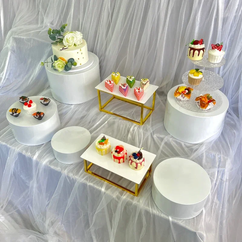 

Metal Cube Display Box Riser Buffet Candy Food Dessert Cake Cookie Bread Stand, Riser for Food Cosmetics Gifts Catering 8pcs