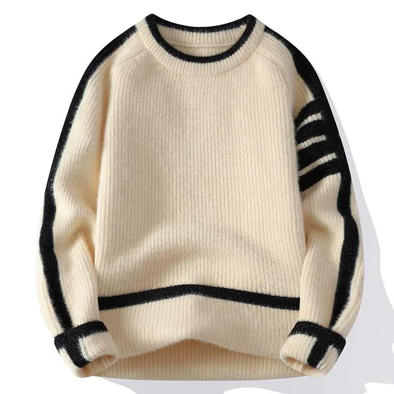 Men's High Quality Business Knit Sweaters Male Slim Fit O-Neck Knitted Pullover Man Fashion Business Sweater