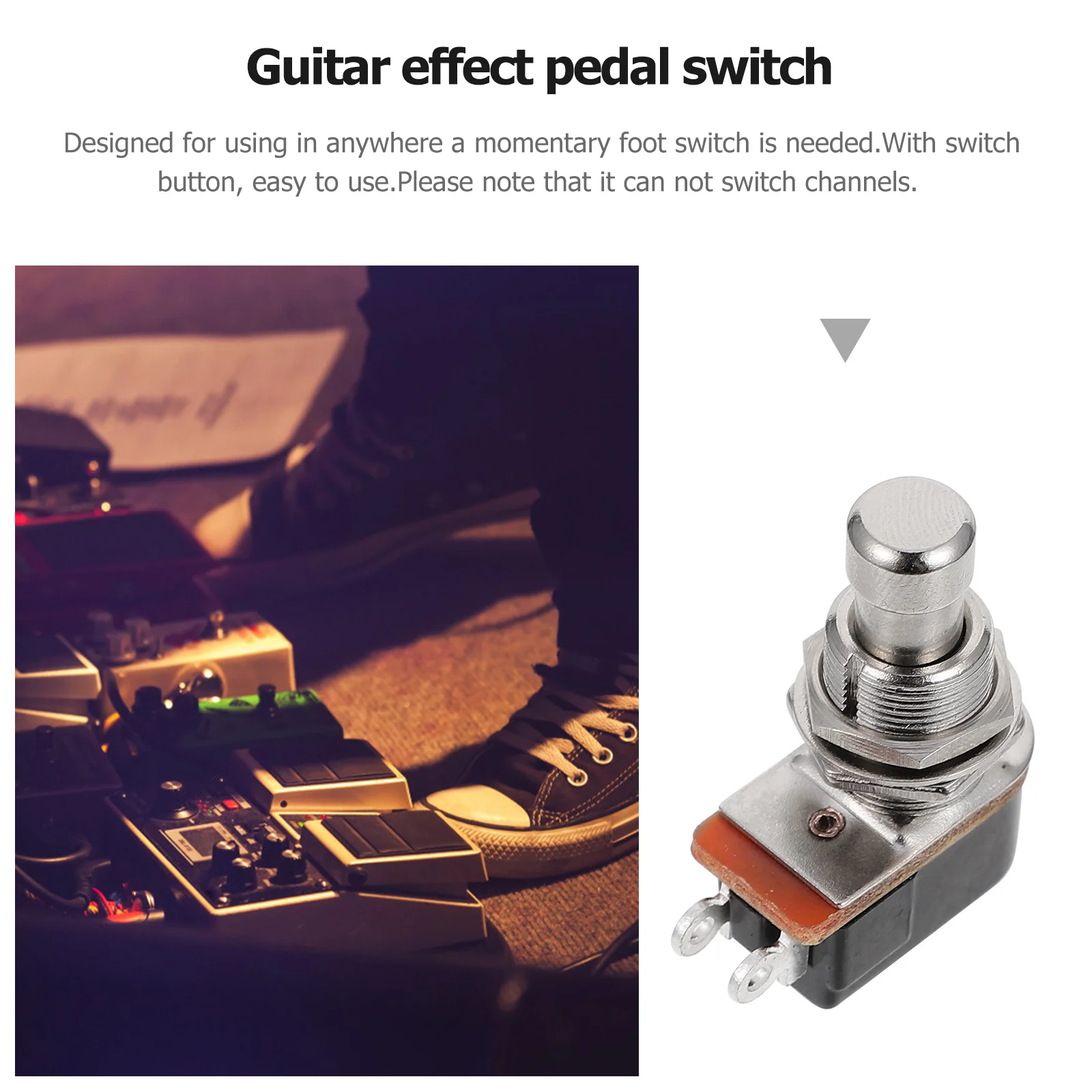 

3Pcs Guitar Effect Supply Accessory Compact Durable Alloy Full Metal Shell Instrument Fittings Guitar Foot Instrument Fittings