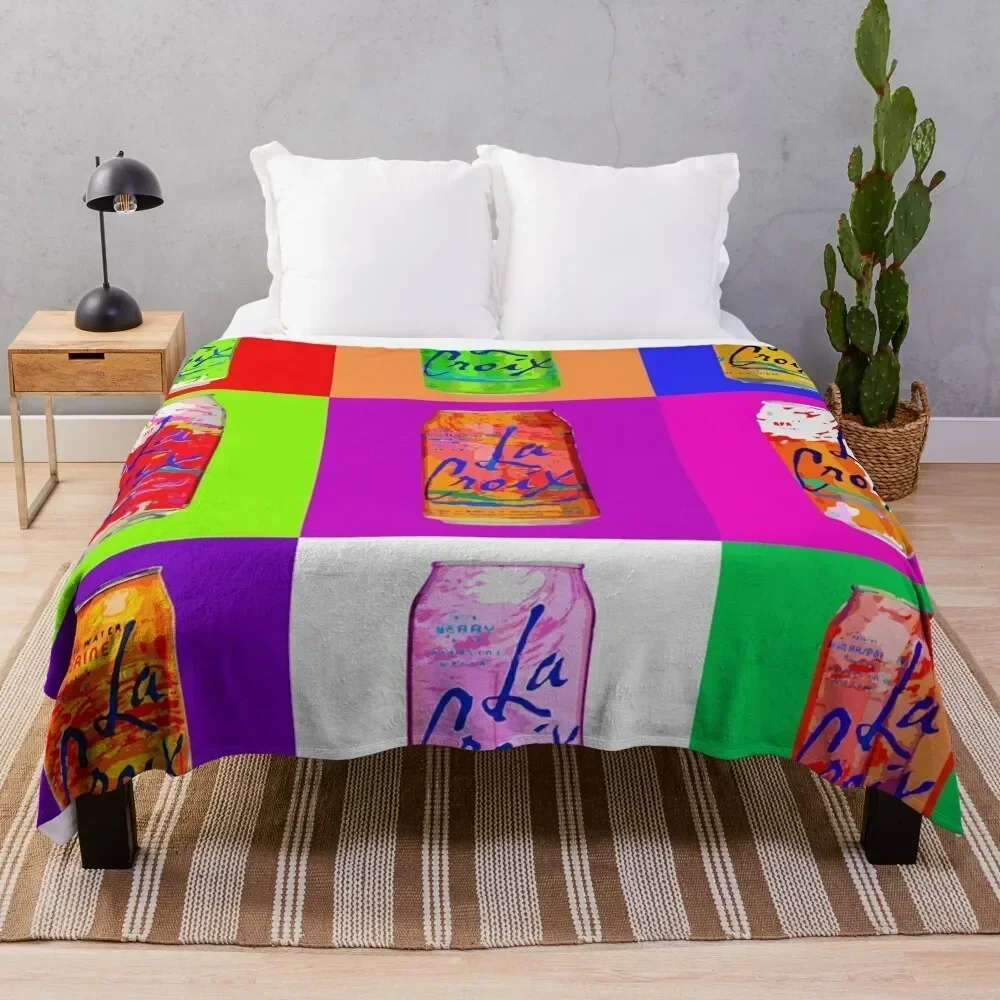 

LaCroix Can Pop-Art Throw Blanket Plush Fuzzy Cozy Blanket for Couch Sofa