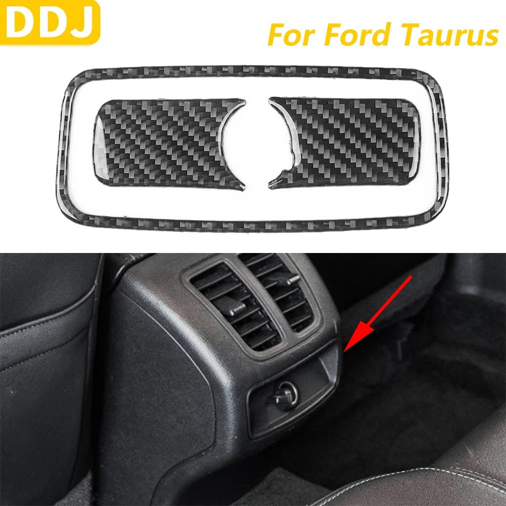 

For Ford Taurus 2013-2019 Real Carbon Fiber Rear Cigarette Llighter Panel Trim Cover Car Accessories Interior Decoration Sticker