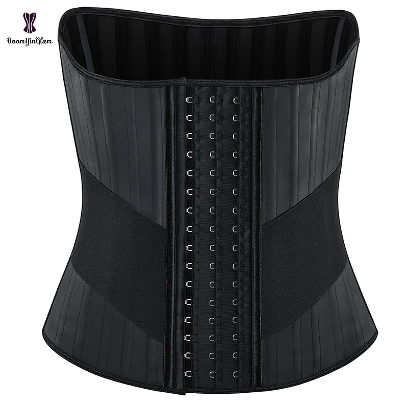 16 Buckles Tummy Control Belly Flat Sheath Shinny Latex Waist Trainer Slimming Belt Plus Size Underbust Corselet For Women