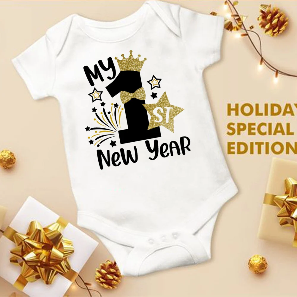 My 1st New Year Baby Romper Hello 2024 Happy New Year Toddler Jumpsuit Baby Gift Cute Holiday Clothes New Years Eve Outfits