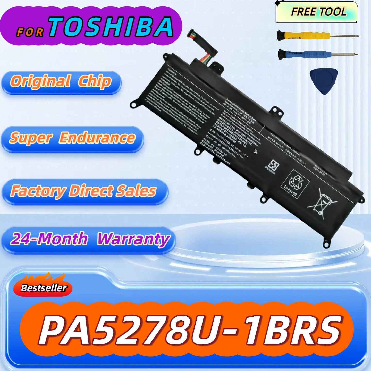 

PA5278U-1BRS Аккумулятор для ноутбука Toshiba Tecra X40-D-145 Portege X30-D-11U X40 X30-D X30-D-123-D PA5278U Бесплатный инструмент + гарантия 24 м
