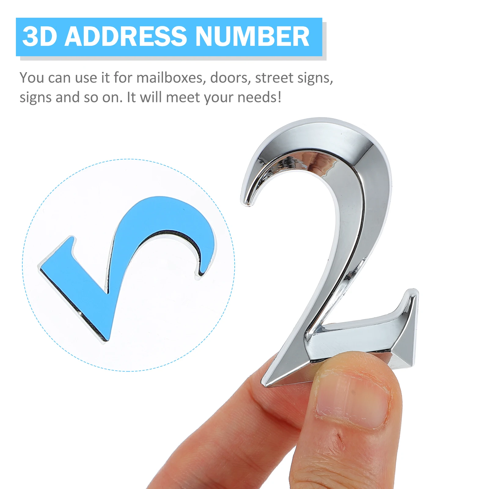 

10pcs Digital Signage Practical Door Exquisite Address Sturdy House Number Sign Wall Decorative Plaque Mailbox Street Number