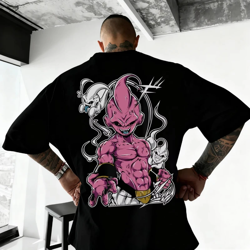 

Dragon Ball Japanese Anime Printed Men's T-Shirt Majin Buu Boys Children Harajuku Short Sleeve Kids Goku T-shirt Summer Clothing