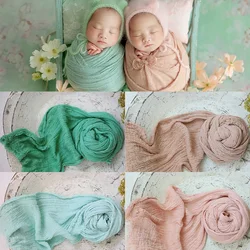 Newborn Photography Props Soft High Stretchable Cotton Seersucker Wrap Baby Posing Aid Photoshoot Props Babies Photo Accessories