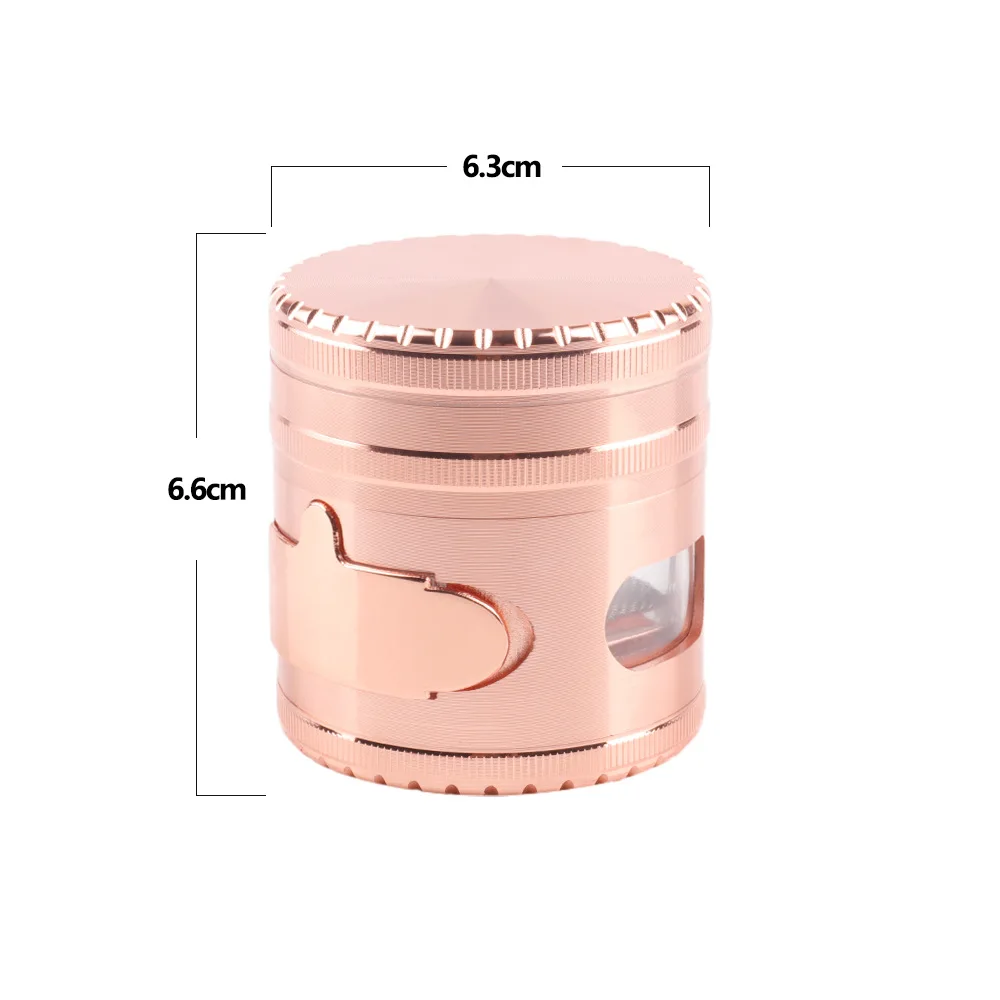 63MM 5 Layers Metal Herbal Grinder Herb Zinc Alloy Tobacco Crusher Smoke Grinders Mill Hand Smoking Accessories