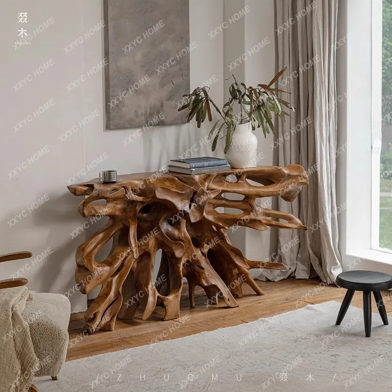 Lnew Teak root carving creativity\ wabi sandy wind log all solid wood with shape decoration porch  bedand breakfast