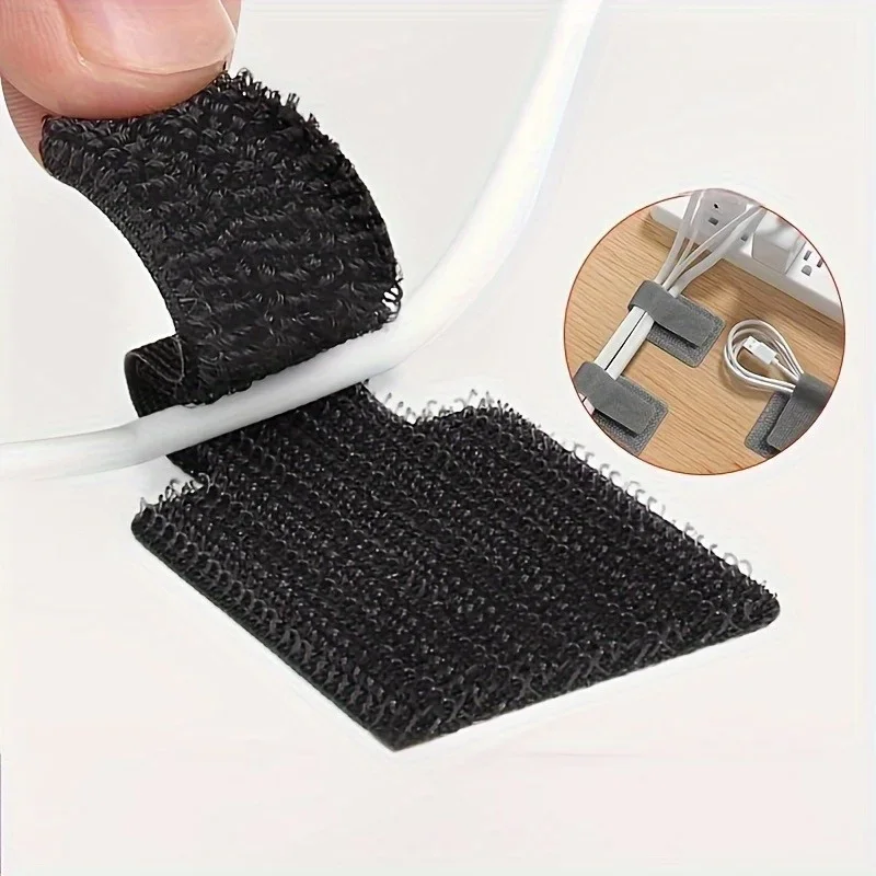 20pcs Nylon Cable Management Clips - Black & White, Desk Organizer for Data and Computer Cables desktop organizer office