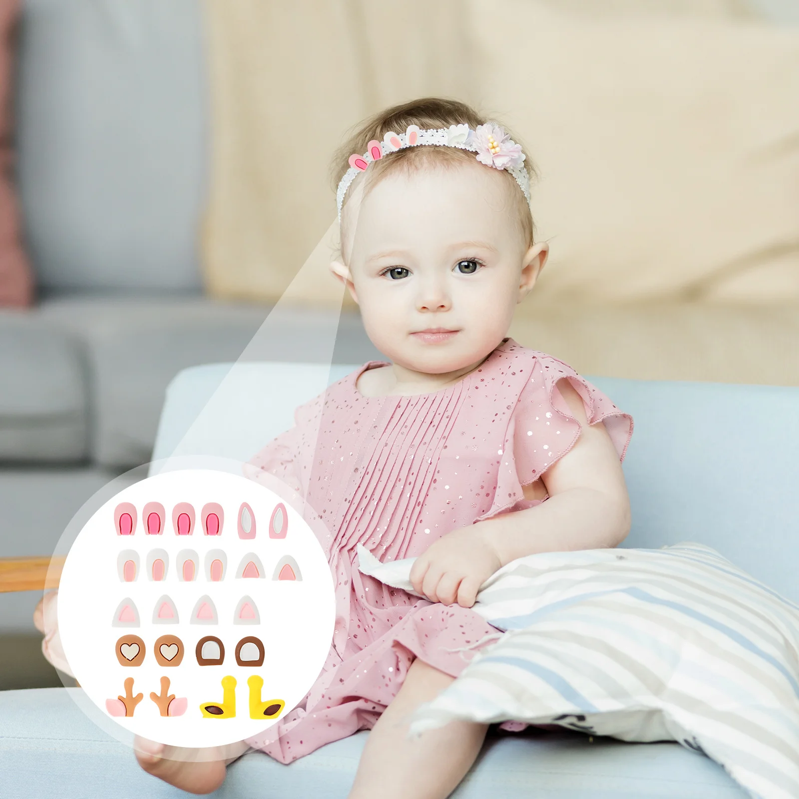 

Diy Hair Pin Resin Ears Cartoon Headdress Supplies For Phone Shell Hairband Animal Ear Decor Craft Kit Storage Container