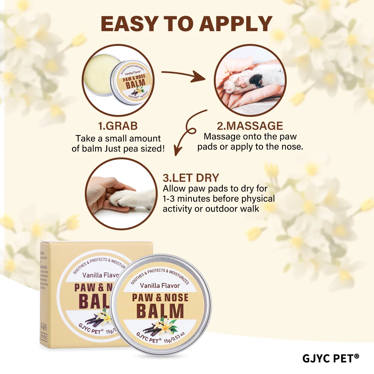 Pet Paw & Nose Balm Dog Cat Vanilla Scent Moisturizing Soothing Anti-Cracking Repairing Dry Cracked Natural Moisturizer view 6