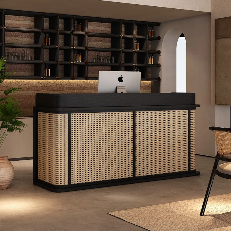 Bed and breakfast rattan wabi sabi wind checkout page shop small front desk catering shop entrance information desk reception de