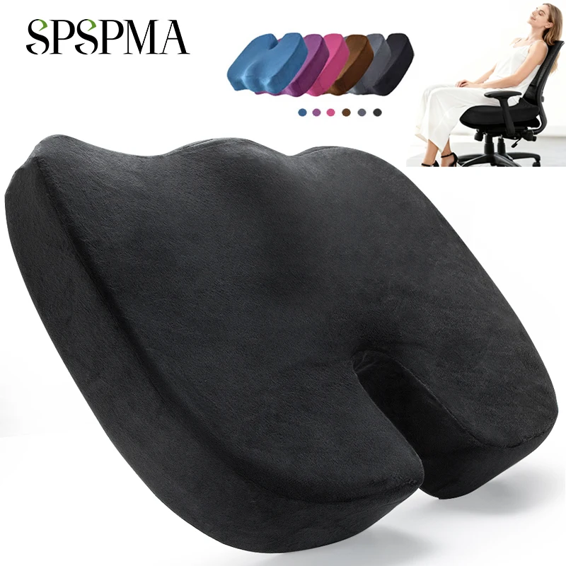 

Home Office Seat Cushion - Comfort Memory Foam Chair Cushion for Tailbone, Coccyx, Back & Sciatica Pain Relief